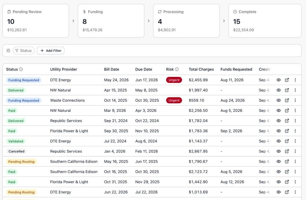 Nectar bill audit, bill pay, and ap — utility data management feature